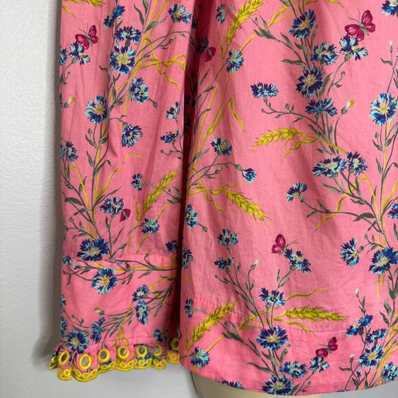 J. Crew Cotton Poplin Ruffle Blouse in Liberty® Wheat Bouquet floral print XXS - Picture 4 of 11